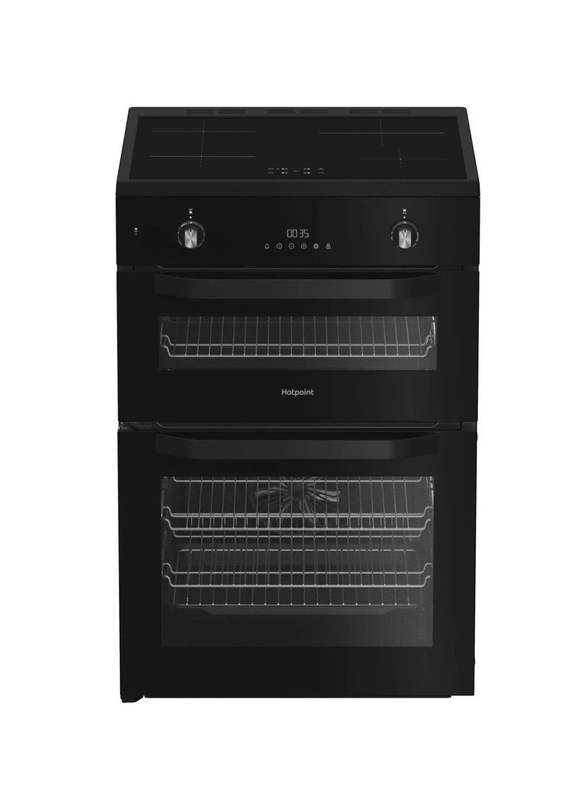 Hotpoint HDE6IDC2B1 (92) Freestanding Electric Cooker with Induction Hob and Double Oven in Black - A/A Rated  - (Ex Display) - HW182092