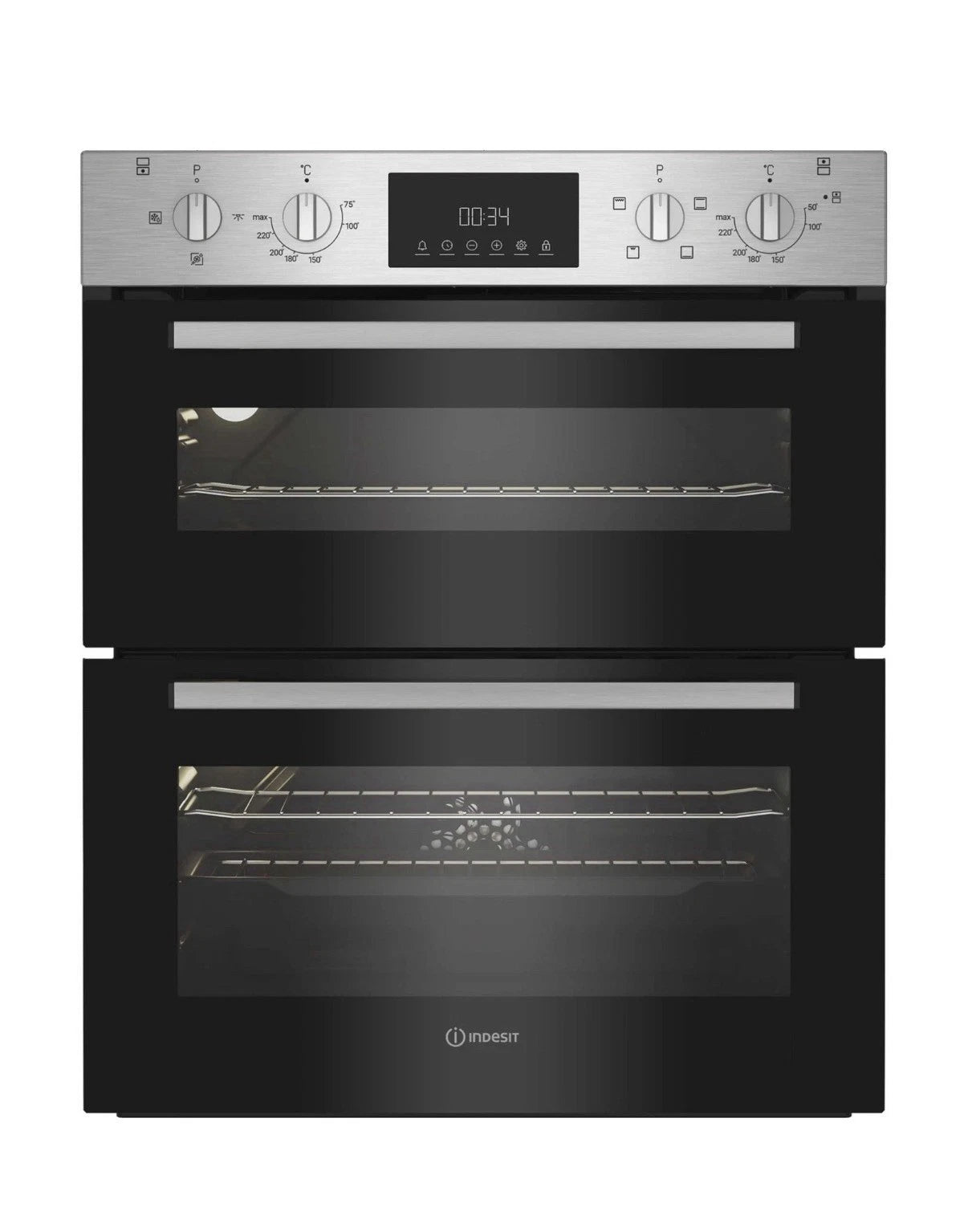 Indesit DUI 10D IX (95) Built-Under Electric Double Oven in Stainless Steel - A/A Rated - (Ex Display) - HW182395