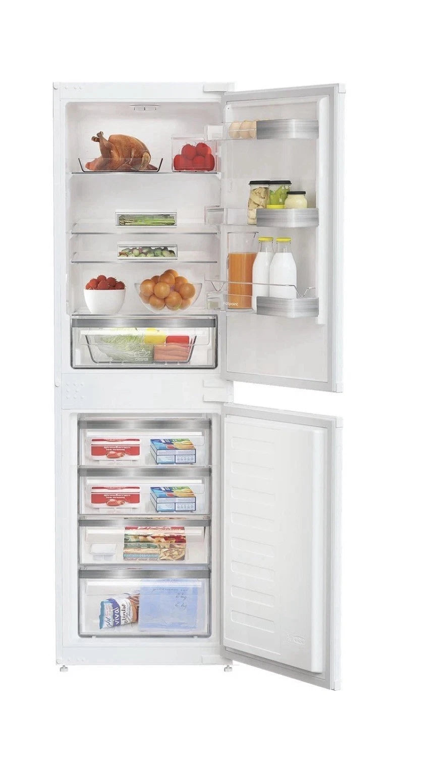 Hotpoint HPKS 1262B4UK 54cm 50/50 Integrated Built-in Fridge Freezer in White - E Rated - (Ex display ) - HW182757