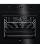 AEG Series 6000 BPK556260B SteamBake Built-in Electric Single Oven waninith Pyrolytic Self Cleg in Stainless Steel - A+ Rated - (Ex Display) - HW182052