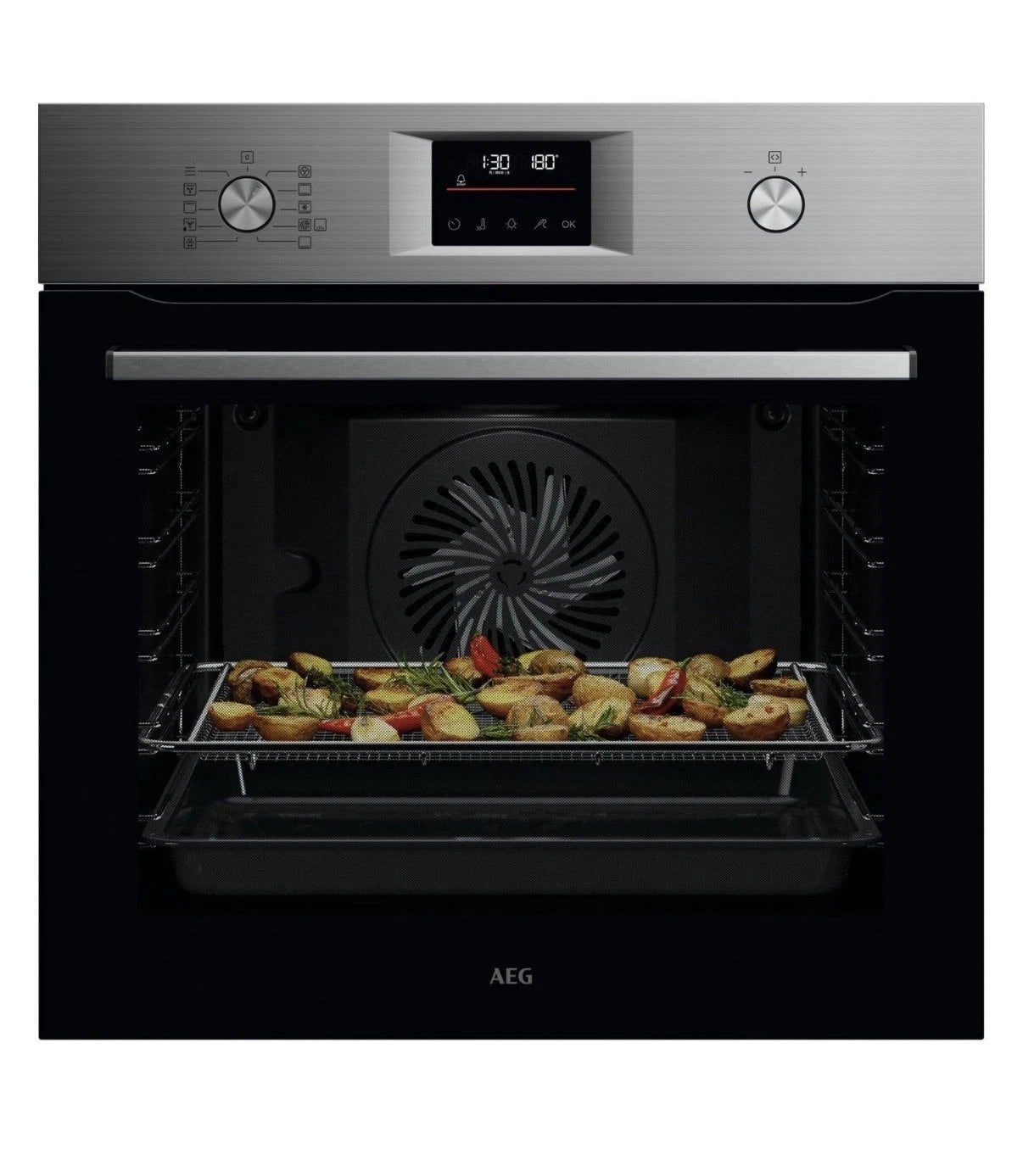 AEG 6000 Series OS6PB50AM (53) SenseCook Built in Electric Single Oven Pyrolytic Self Cleaning in Stainless Steel - A+ Rated - (Blemished) - HW182253