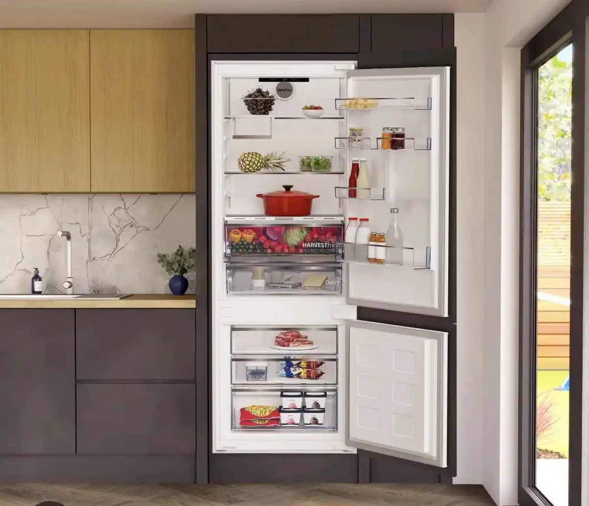 Beko BCNA47593V (76) XXL Oversized 70/30 Integrated Fridge Freezer 1940H x 690W x 555D with HarvestFresh™ - (Tatty Box) - HW182876