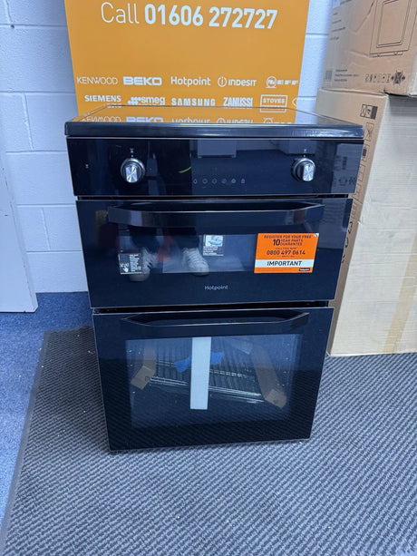 Hotpoint HDE6IDC2B1 (92) Freestanding Electric Cooker with Induction Hob and Double Oven in Black - A/A Rated  - (Ex Display) - HW182092