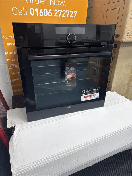 AEG BSK978330B (49) SteamCrisp Built-in Electric Single Oven with Pyrolytic Self Cleaning in Black - A++ Rated - (Ex Display) - HW182049 - MANAGERS SPECIAL PRICE £591.20