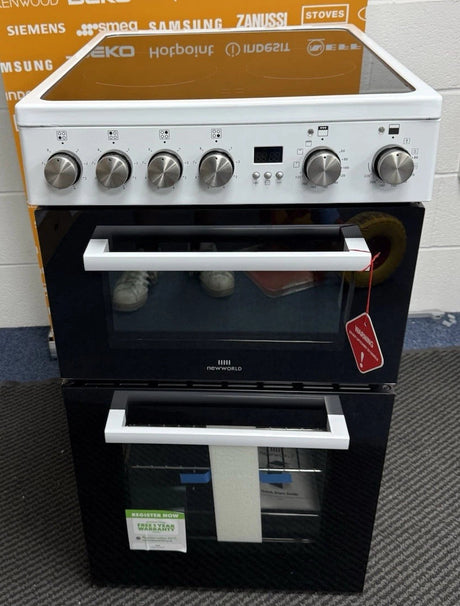 New World 444412057 (73) FDO 50E 50cm Electric Ceramic Cooker in White - (Ex Display) - HW182373
