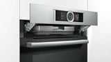 Bosch Series 8 CSG656BS1B Built-in Electric 47 Litre Compact Steam Oven with 4D Hot Air in Stainless Steel - (Blemished) - HW181931