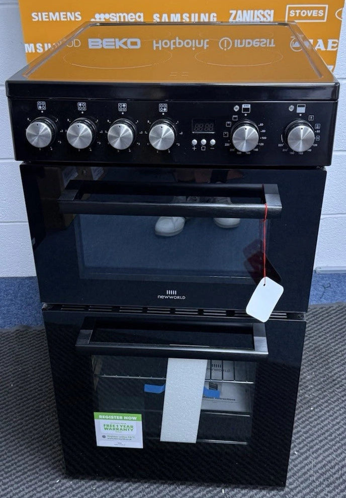 New World 444412056 (76) FDO 50E BLK 50cm Electric Ceramic Cooker in Black - (Ex Display) - HW182376