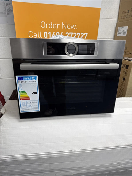Bosch Series 8 CSG656BS1B Built-in Electric 47 Litre Compact Steam Oven with 4D Hot Air in Stainless Steel - (Blemished) - HW181931
