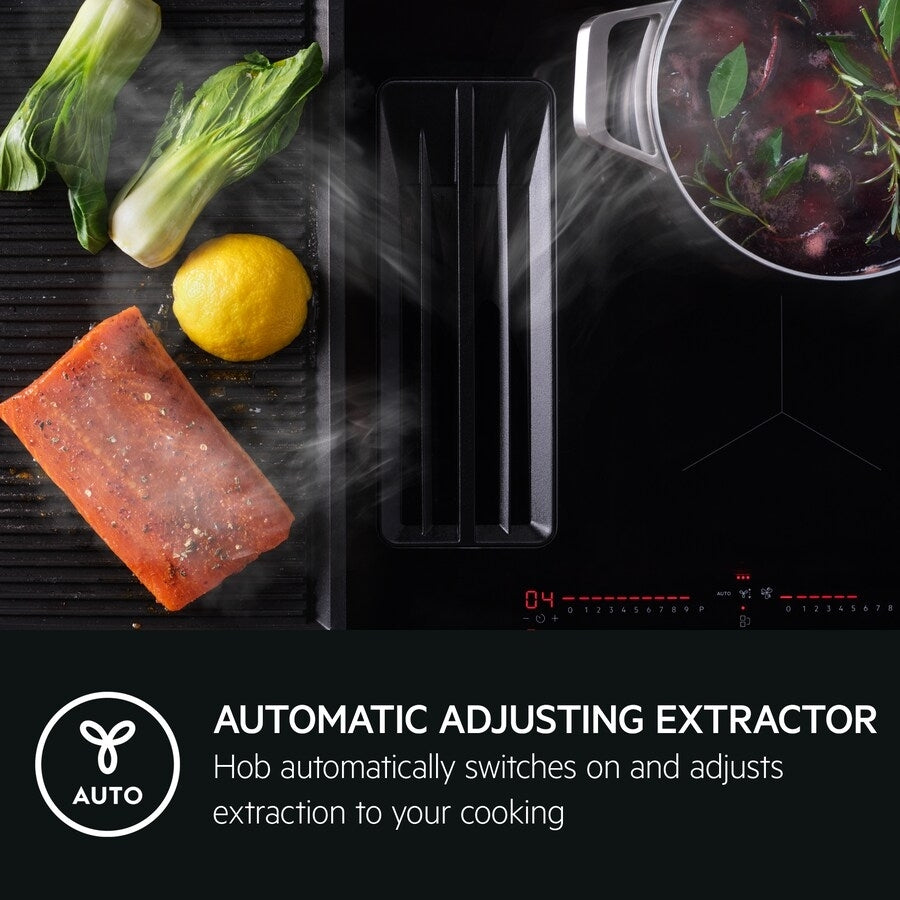 AEG SaphirMatt® TCH74B01FZ (61) 71cm 4 Zone Induction Hob with Venting Extraction in Matt Black - A+ Rated - (Tatty Box) - HW182361 - MANAGERS SPECIAL PRICE £1'119.20