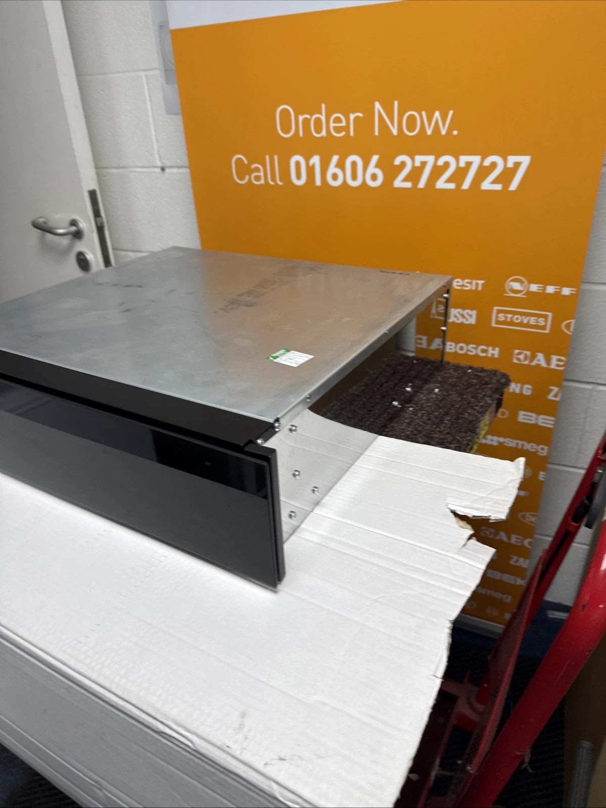 AEG KDK911424M 14cm Warming Drawer in Black Glass - (No Front Branding) - HW181813