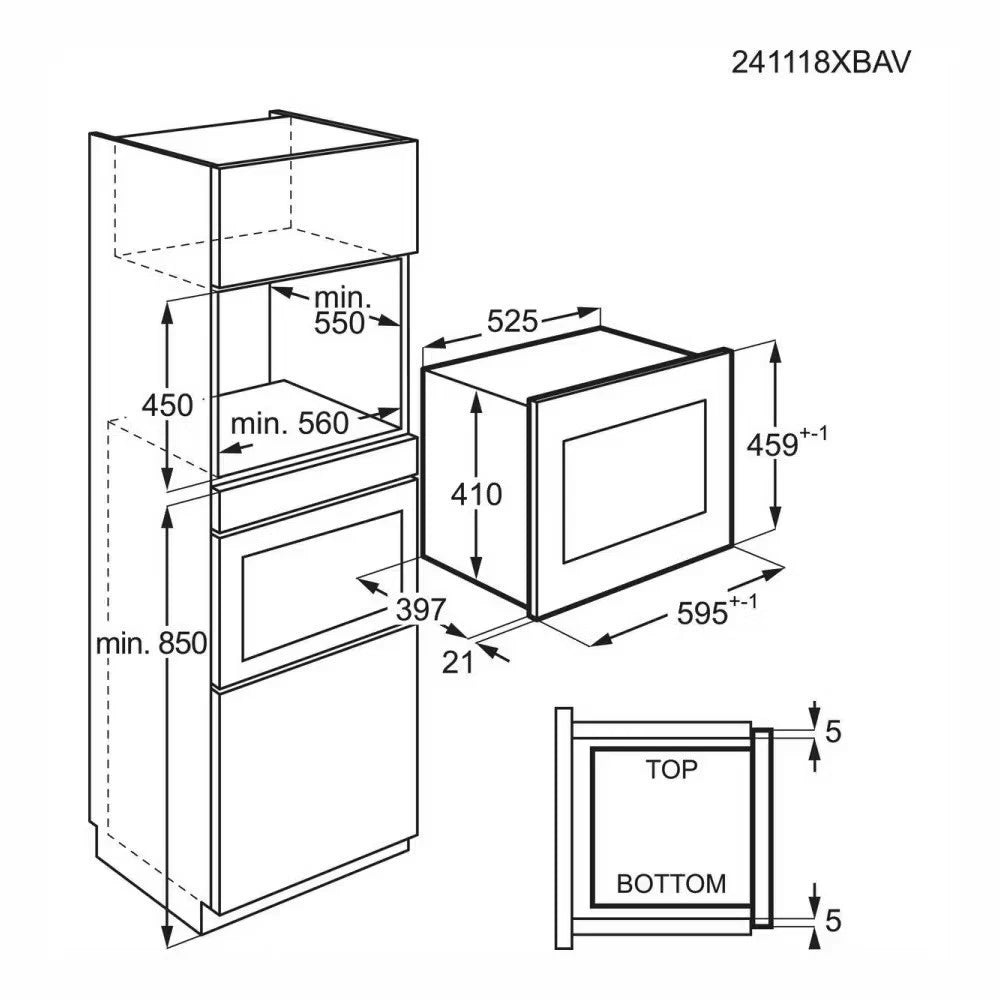 AEG 6000 OB6SM261UB Built in 900 Watt 26 Litre Microwave Oven in Black - HW182168