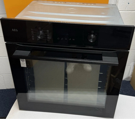 AEG NBS6P521AB (42) 6000 SenseCook® Built-in Electric Single Oven with Pyrolytic Self Cleaning in Black Glass - A+ Rated - (Ex Display) - HW182542