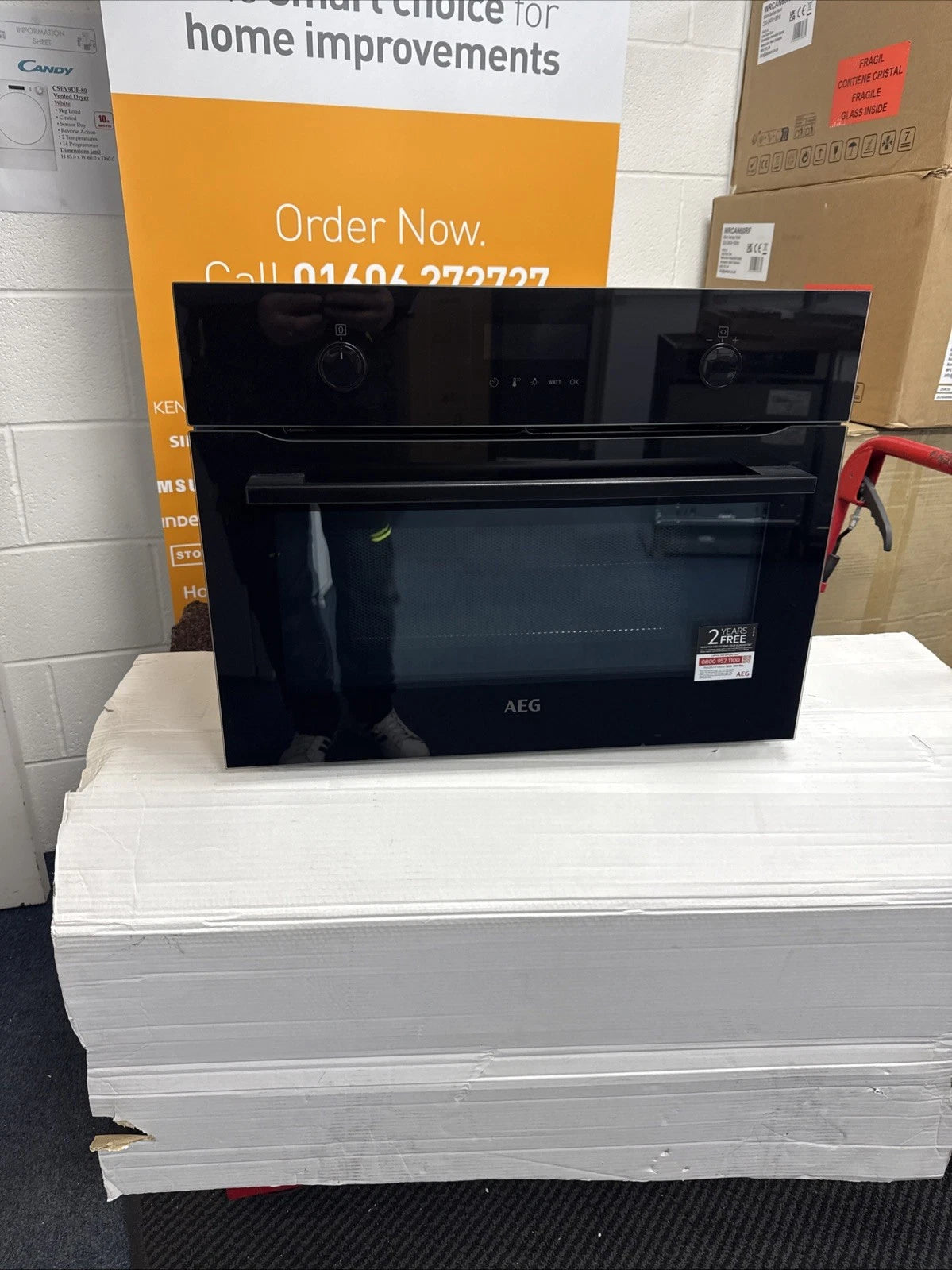 AEG KMK565060B (91) 8000 Series Combination Built In Microwave Oven in Black - HW181891