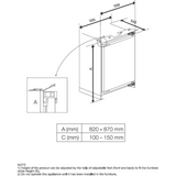 Beko BLS4682 (75) Integrated Undercounter 82cm Larder Fridge with Fixed Door Hinge - E Rated - (Tatty Box) - HW182475