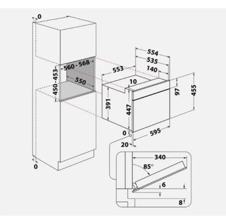 Hotpoint HMW47DHMBUK (85) 900w Built-in Microwave Oven with Grill in Black - (Ex Display) - HW182185