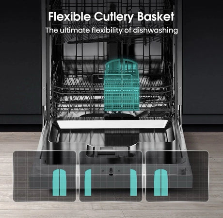 Hisense HS622E90WUK (39) 13 Place Settings Full Size Dishwasher in White - (Graded) - HW182039