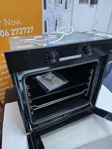 Hisense BI62211CB (40) Electric Single Oven in Black - A Rated - HW181540 shop photo close up of the oven cavity with door open.