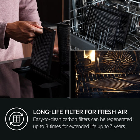 AEG SaphirMatt® TCH74B01FZ (45) 71cm 4 Zone Induction Hob with Venting Extraction in Matt Black - A+ Rated - (Tatty Box) - HW181645