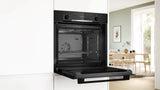 Bosch Series 4 HQA534BB3B Built In Electric Single Oven with added Steam Function in Black - A+ Rated - (Ex Display) - HW181973