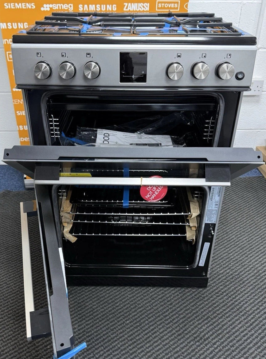 Kenwood KTG606S22 (93) 60cm Freestanding Gas Cooker in Silver and Black - A+ Rated - (Ex Display) - HW182393