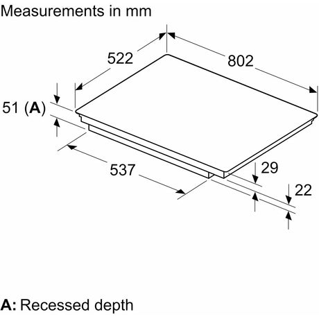 Bosch PIV831HB1E (78) Series 6 80cm 5-Zone Induction Hob in Black - (Tatty Box) - HW182078