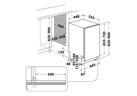 Hotpoint HP4ID11CS80UK (64) 45cm Slimline Integrated Dishwasher with 11 Place Settings - D Rated - (Ex Display) - HW182064