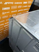 Beko BBXDF25300X Electric Double Built-in Oven in Black & Stainless Steel - A/A Rated shop photo showing left side of the oven and outer casing with a small dented area in the corner.