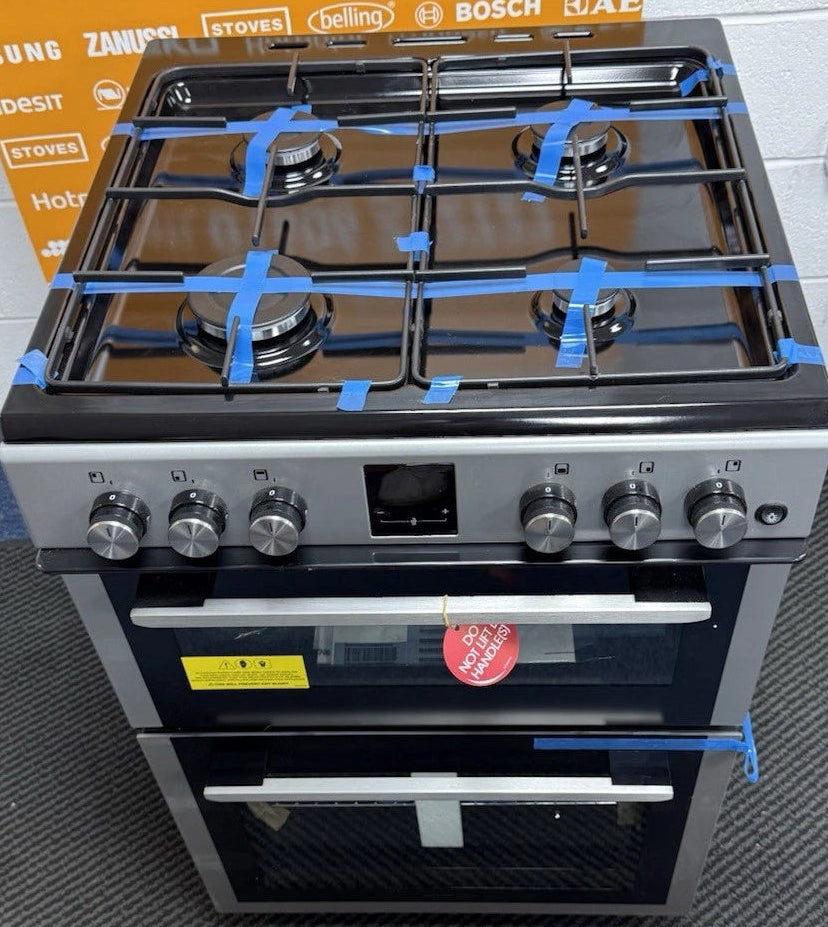 Kenwood KTG606S22 (93) 60cm Freestanding Gas Cooker in Silver and Black - A+ Rated - (Ex Display) - HW182393