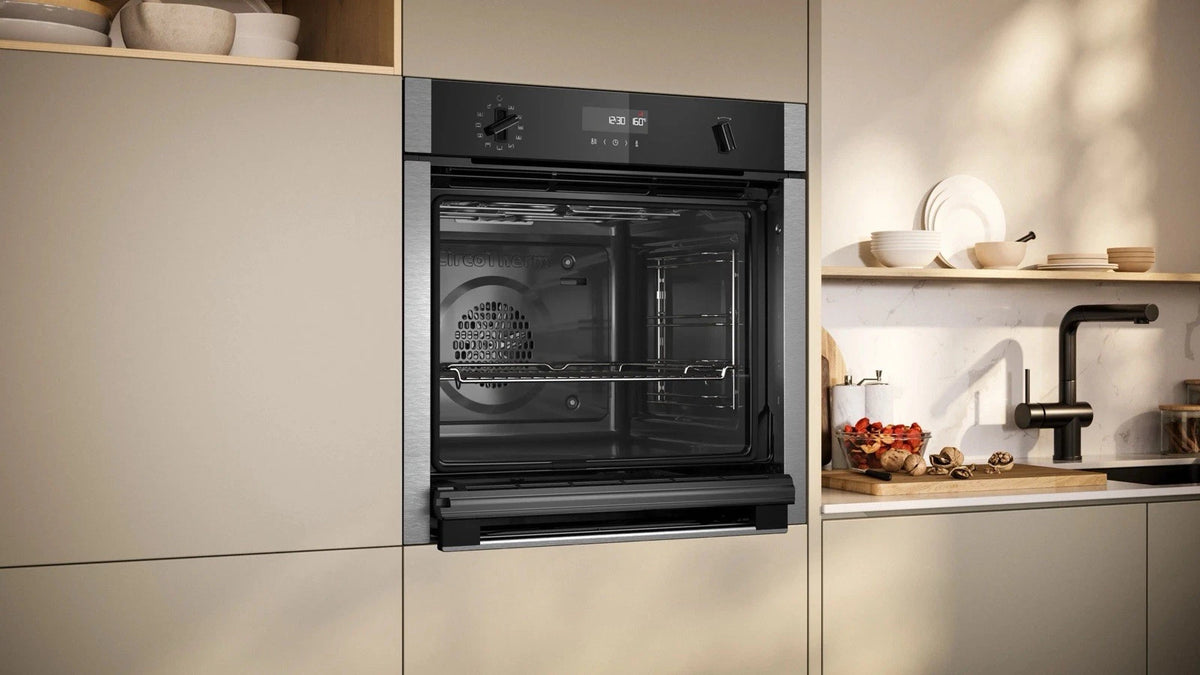 Neff N50 B6ACH7AN7B (68) Slide & Hide Built-in Single Oven with Pyrolytic Self Cleaning in Stainless Steel - A+ Rated - (Ex Display) - HW182768