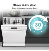 Hisense HS622E90WUK (39) 13 Place Settings Full Size Dishwasher in White - (Graded) - HW182039