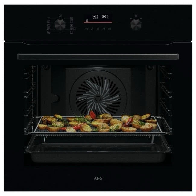 AEG 6000 Series OS6PB50AK (30) Built-in Electric Single Oven with Pyrolytic Self Cleaning in Black - A+ Rated - (Ex Display) - HW182330