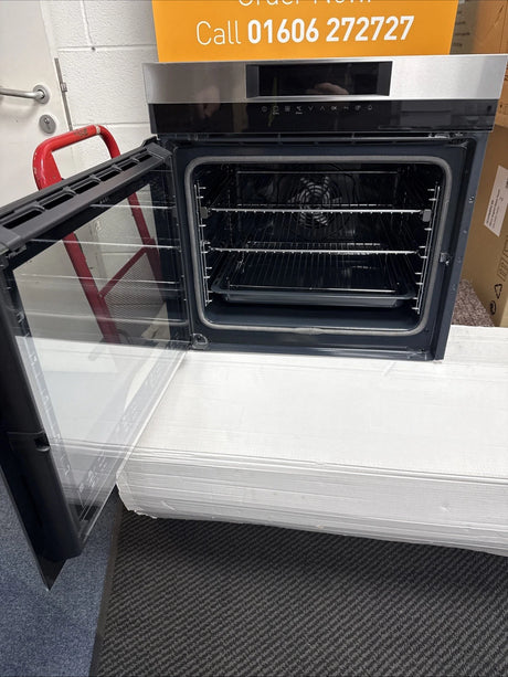 AEG BPK744L21M Built-In Single Oven with Left Side Opening Door Pyrolytic Self Cleaning in Stainless Steel - A+ Rated - HW182048 - MANAGERS SPECIAL PRICE £479.20
