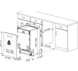 Beko DIS15020 (13) Slimline 45cm Integrated Dishwasher 10 Place Settings with Black Controls - (Ex Display) - HW182413