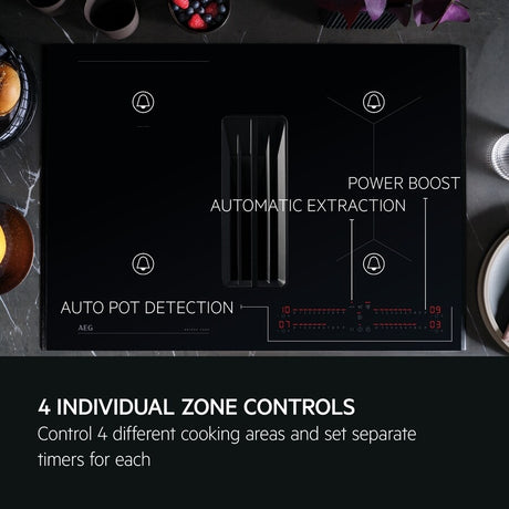 AEG SaphirMatt® TCH74B01FZ (45) 71cm 4 Zone Induction Hob with Venting Extraction in Matt Black - A+ Rated - (Tatty Box) - HW181645