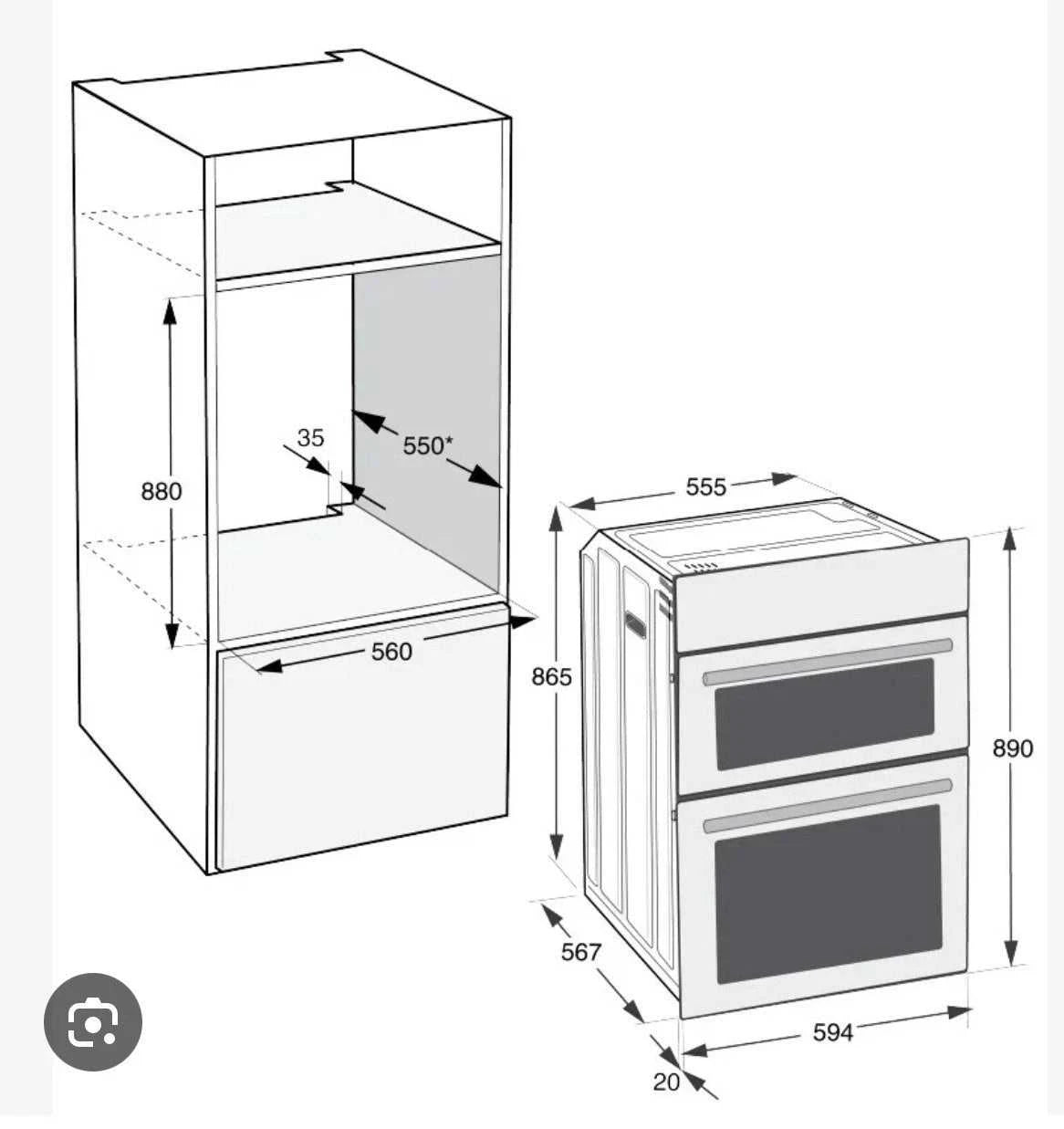 Hotpoint DIH 82D IX (03) Double Built-In Electric Oven in Stainless Steel - A/A Rated - (Ex Display) - HW182803
