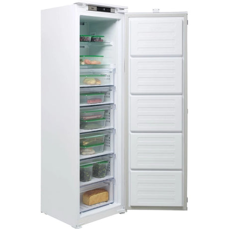 Beko BFFD4577 (49) 178cm Integrated Frost Free 220L Tall Upright Freezer with Sliding Hinge - E Rated - (Graded Dented) - HW182449