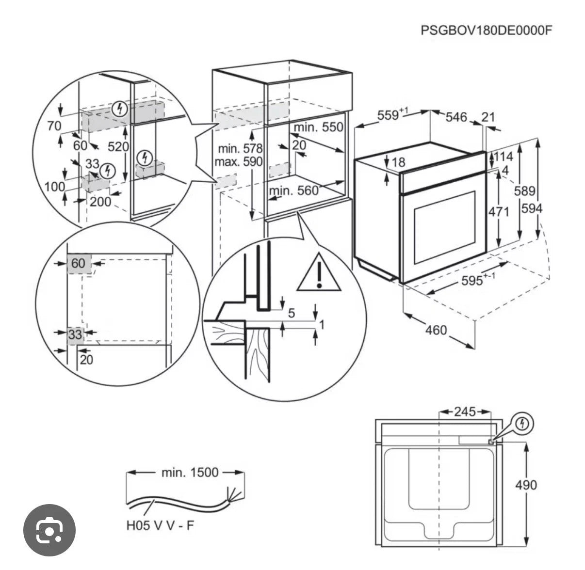 AEG OS6AB50AK (15) SenseCook Built-in Electric Single Oven with AirFry in Black - A+ Rated - (Ex Display) - HW182015