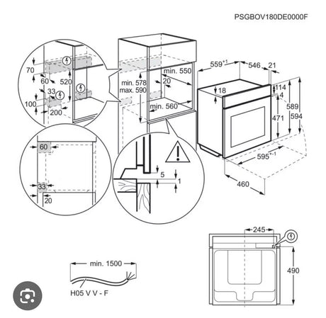 AEG OS6AB50AK (15) SenseCook Built-in Electric Single Oven with AirFry in Black - A+ Rated - (Ex Display) - HW182015