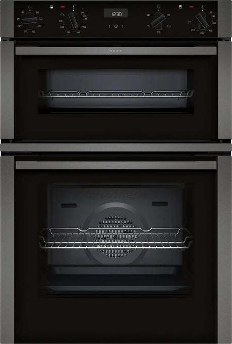 Neff N50 U1ACE2AG3B (35) Built-in Electric Double Oven in Graphite - A/B Rated - (Ex Display) - HW182535