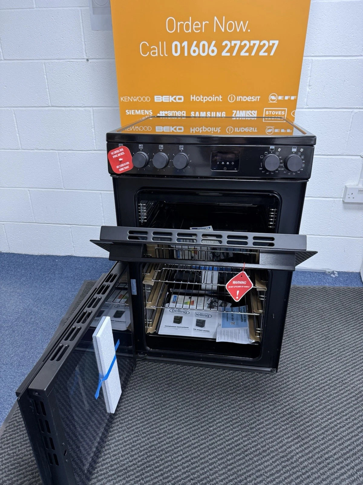 Belling FSA Vision 60E BLK (70) 444412049 60cm Electric Ceramic Cooker with Double Oven in Black - (Ex Display) - HW182370
