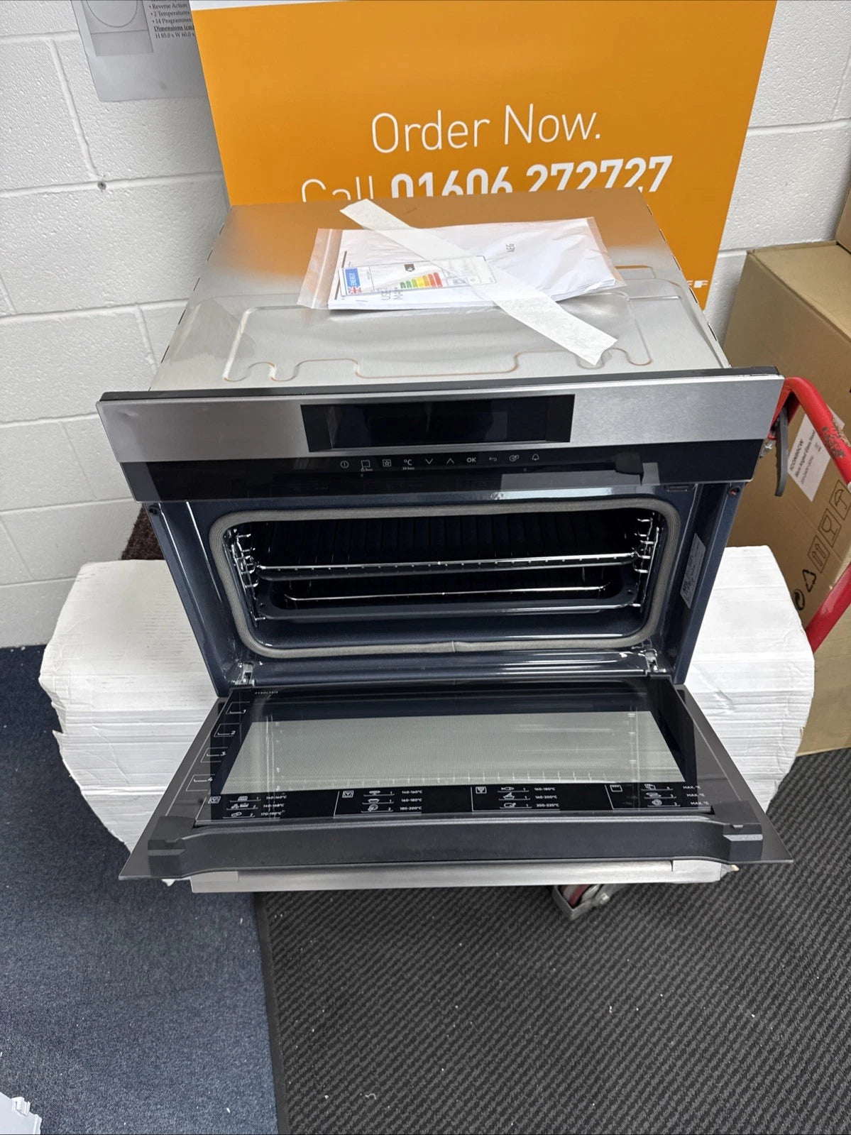 AEG KPK742220M SenseCook 43 Litre Compact Multifunction Oven with Pyrolytic Self Cleaning  in Stainless Steel - A+ Rated - (Graded) - HW181900