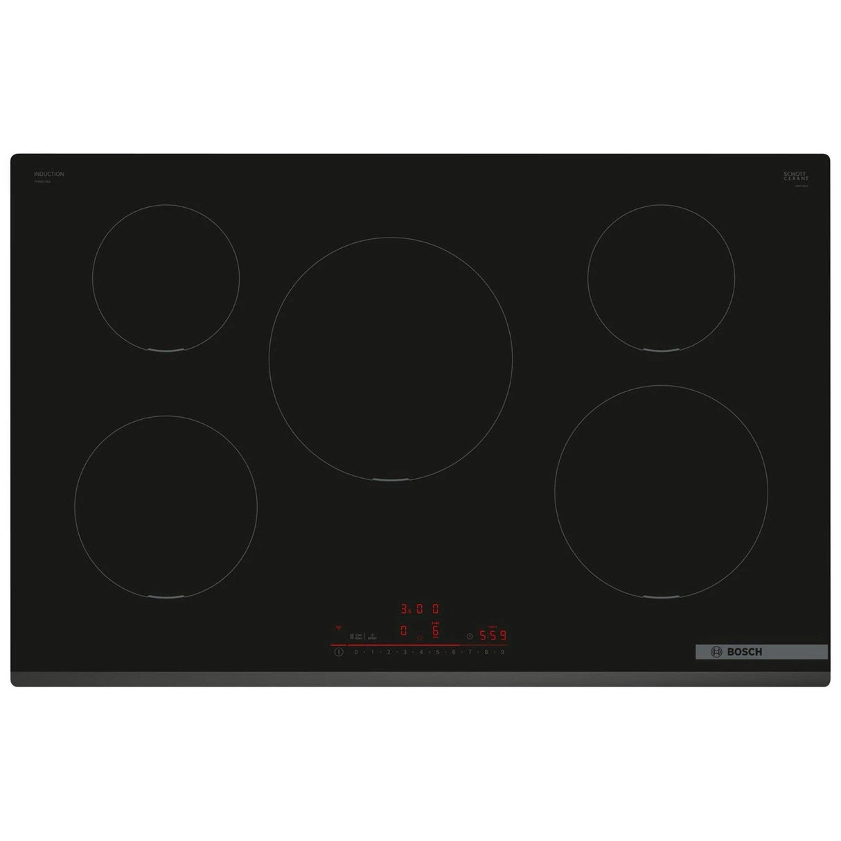 Bosch PIV831HB1E (78) Series 6 80cm 5-Zone Induction Hob in Black - (Tatty Box) - HW182078