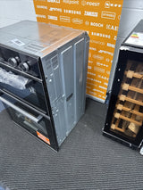 Beko BBXDF25300X Electric Double Built-in Oven in Black & Stainless Steel - A/A Rated shop photo showing right side of the oven and outer casing.