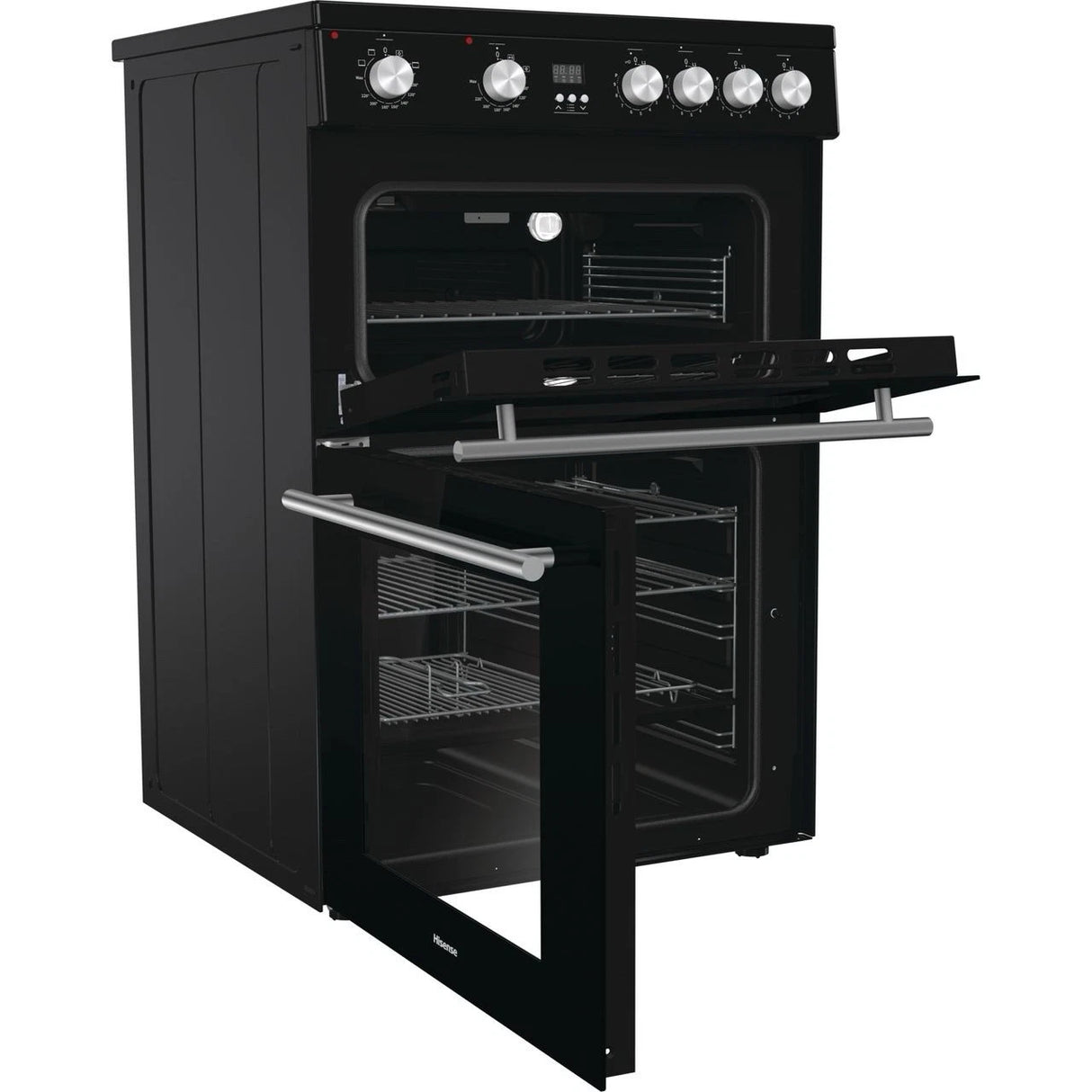 Hisense HDE3211BBUK (26) 60cm Electric Ceramic Cooker with Double Oven in Black - A+/A Rated - (Ex Display) - HW182126