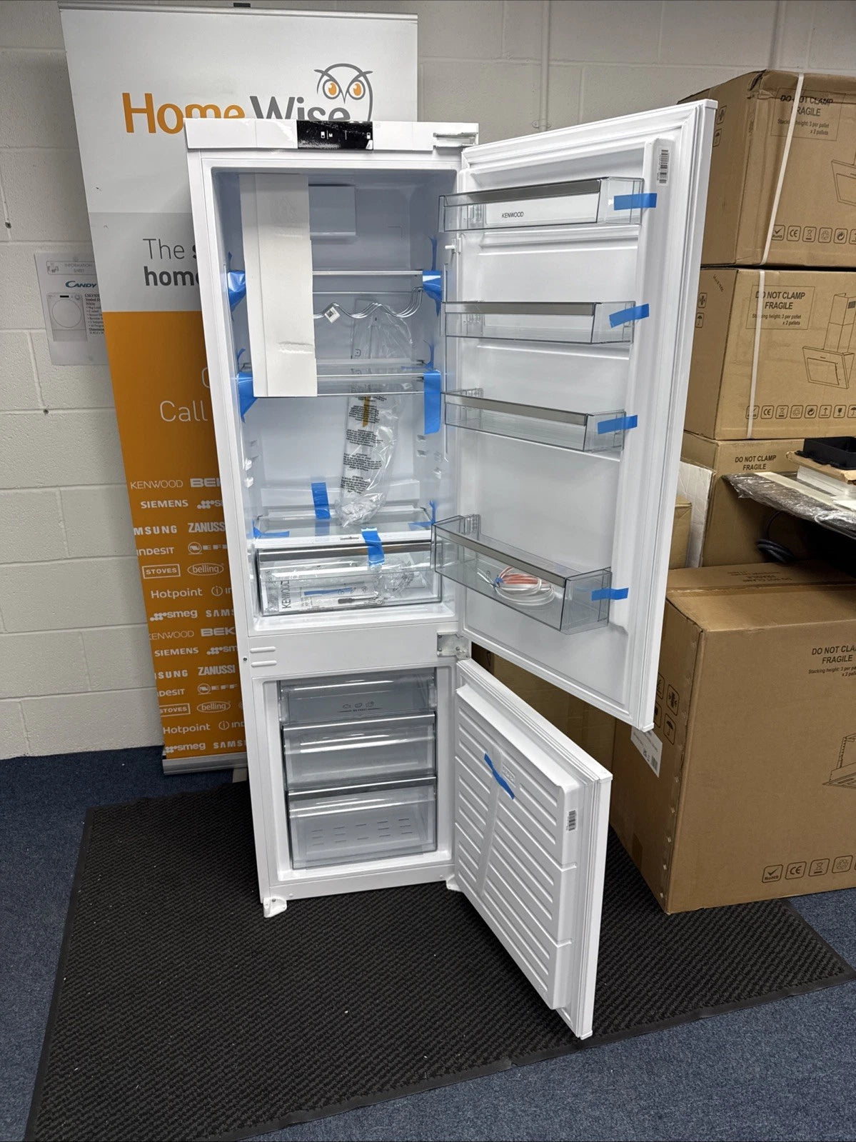 Kenwood KIFF7022 (83) 70/30 Frost Free Integrated Fridge Freezer with Sliding Hinge - E Rated - HW181883