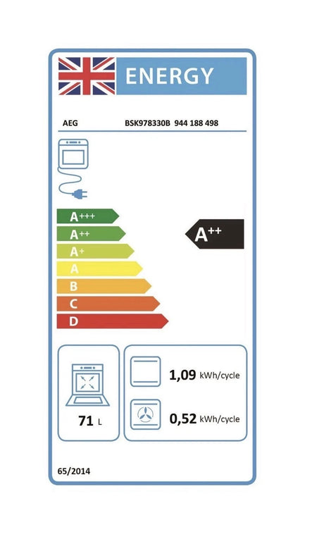 AEG BSK978330B (49) SteamCrisp Built-in Electric Single Oven with Pyrolytic Self Cleaning in Black - A++ Rated - (Ex Display) - HW182049 - MANAGERS SPECIAL PRICE £591.20