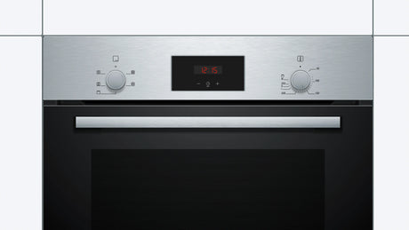 Bosch Series 2 HHF133BS0B (15) Built-in Electric Single Oven with 13Amp Plug in Stainless Steel - A Rated - (Ex Display) - HW182415