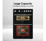 Hisense HDE3211BBUK (26) 60cm Electric Ceramic Cooker with Double Oven in Black - A+/A Rated - (Ex Display) - HW182126