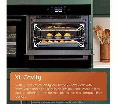 Hotpoint Cook on 3 HCW6O7HTSXUK (13) 53 Litre 950W Built-in Compact Oven with Microwave in Stainless Steel - (Blemished) - HW182313