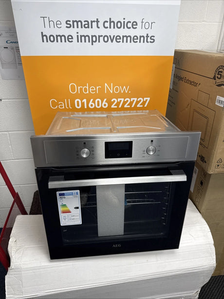 AEG BEX335011M (17) SurroundCook Built-in Electric Single Oven with Aqua Clean in Stainless Steel - A Rated - (Blemished) - HW181817 - MANAGERS SPECIAL PRICE £215.20